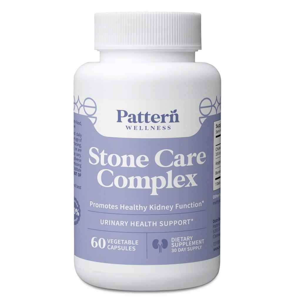 Motif Wellness Complexe de pierre de rein - Breaker de pierre, formule à base de plantes - Soutien de la fonction rénale - 3e laboratoire de partie testé - non-OGM, végétalien