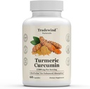 Curcumine curcumatre 1300mg - Turcuma premium avec 95% Curcuminoïdes & Extrait de poivre noir BioPerine - Absorption améliorée - Non-OGM - 60 capsules végétales - Fabriqué aux États-Unis