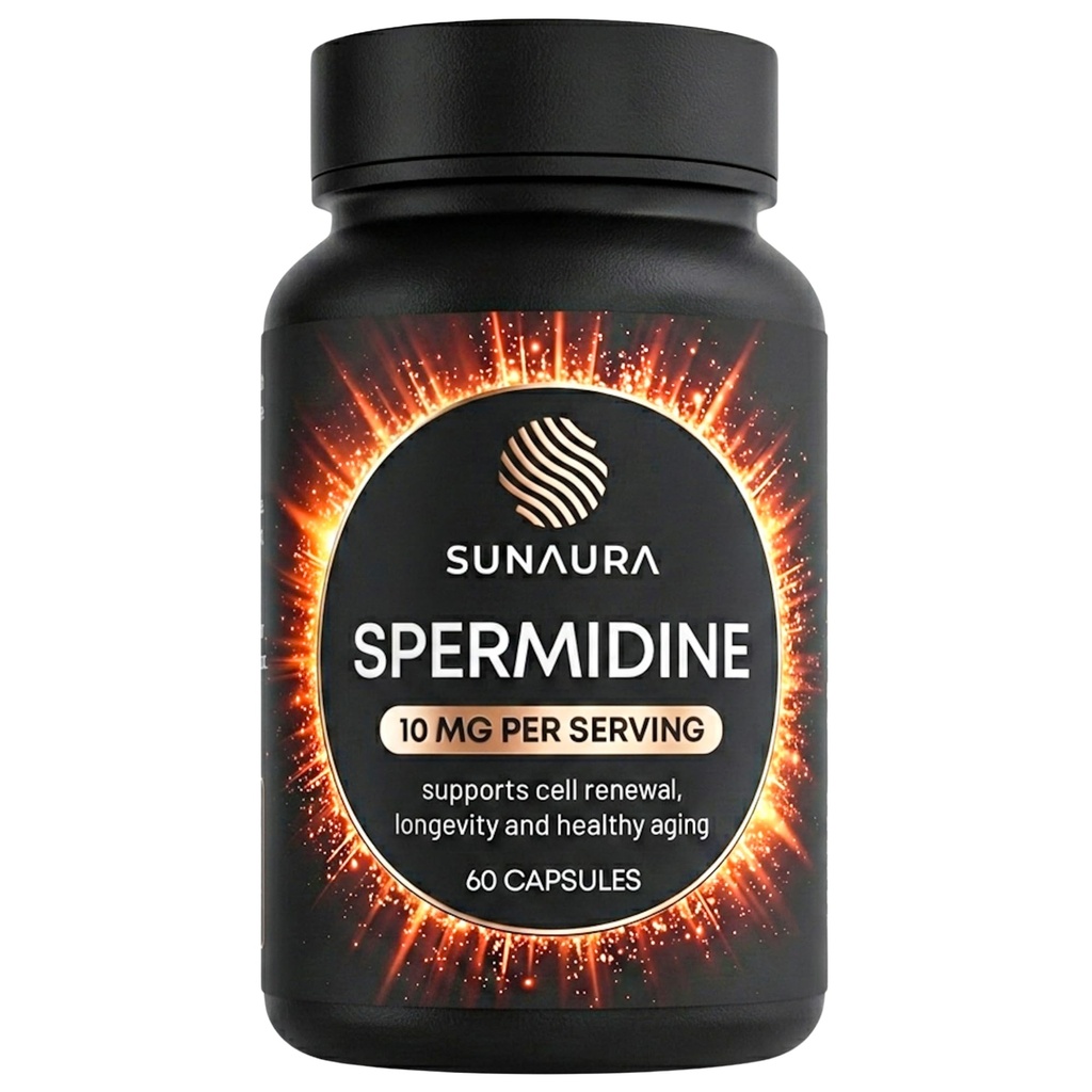 Spermidine Supplement 10mg Per Capsule, 99% Pure Spermidine 3HCl, Third-Party Tested, Cellular Renewal and Healthy Aging Support, 60 Capsules