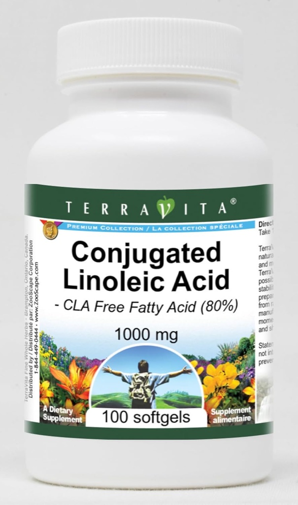 Acide linoléique conjugué - Acide gras libre CLA (80%) - 1000 mg (100 softgels, ZIN: 427996) - 2 boîtes