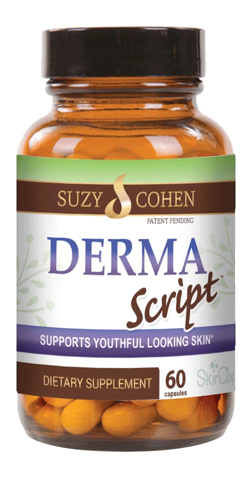 Script Essentials DermaScript Probiotique clair de la peau- Supplément routine de soins de la peau - Biotin Face Supplent - Combatt l'acné, la sécheresse, l'irritation et les crachats (60 capsules)