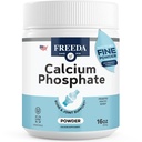 Poudre de phosphate de calcium Freeda – supplément minéral casher pour la santé des os et des articulations chez les hommes, les femmes, les chiens et les chats – Poudre de dosage os avec calcium et phosphore – Pas de vitamine D – Fabriqué aux États-Unis, 16oz