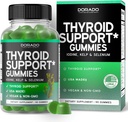 Soutien à la thyroïde pour les femmes et les hommes (90 Gummies) Ashwaganda, Iodine, Bladderwrack, Kelp et Schisandra - Supplément de soutien - Delicious Apple Flavor - Non-OGM, Vegan et sans gluten (90 comte)