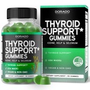 Soutien à la thyroïde pour les femmes et les hommes (90 Gummies) Ashwaganda, Iodine, Bladderwrack, Kelp et Schisandra - Supplément de soutien - Delicious Apple Flavor - Non-OGM, Vegan et sans gluten (90 comte)