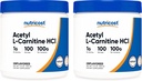 Nutricost Acétyl L-Carnitine (ALCAR) 100 GMS (2 pack) - 100 portions chacune - 1000mg par portion - Poudre d'acétyl L-Carnitine pure - Non OGM, sans gluten