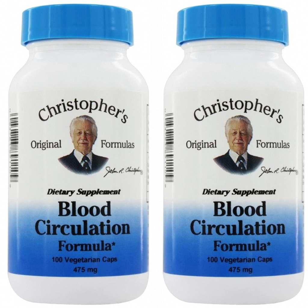 Christopher's Original Formulas Blood Circ Formula Capsules, Herbal Supplement for Cardiovascular & Circulatory Wellness, 100 Capsules - Pack of 2