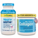 HEAL-N-SOOTHE & My Daily Collagen Bundle – Joint Supplement with Proteolytic Enzymes, Turmeric, Bromelain, Boswellia, Collagen Peptides, Vitamin C for Joint Support, Flexibility & Knee Health