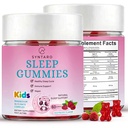 Sleep Gummies for Adults & Kids – Natural Sleep Gummies with Magnesium Glycinate Complex, Raspberry Flavor Sleep Supplement for Healthy Sleep Cycle & Immune Support, 60 Gummies