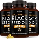 NOUVELLE AGE Black Seed Oil Softgel Capsules - Premium Nigella Sativa Produire de l'huile pure de cumin noir - Non-OGM et Végétarien 90 Compte (paquet de 3)