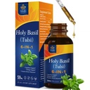 Holy Basil Extract Drops for Cognitive & Energy Support - 6-Ingredient Herbal Supplement for Positive Stress Response w/Ashwagandha Rhodiola. 2oz