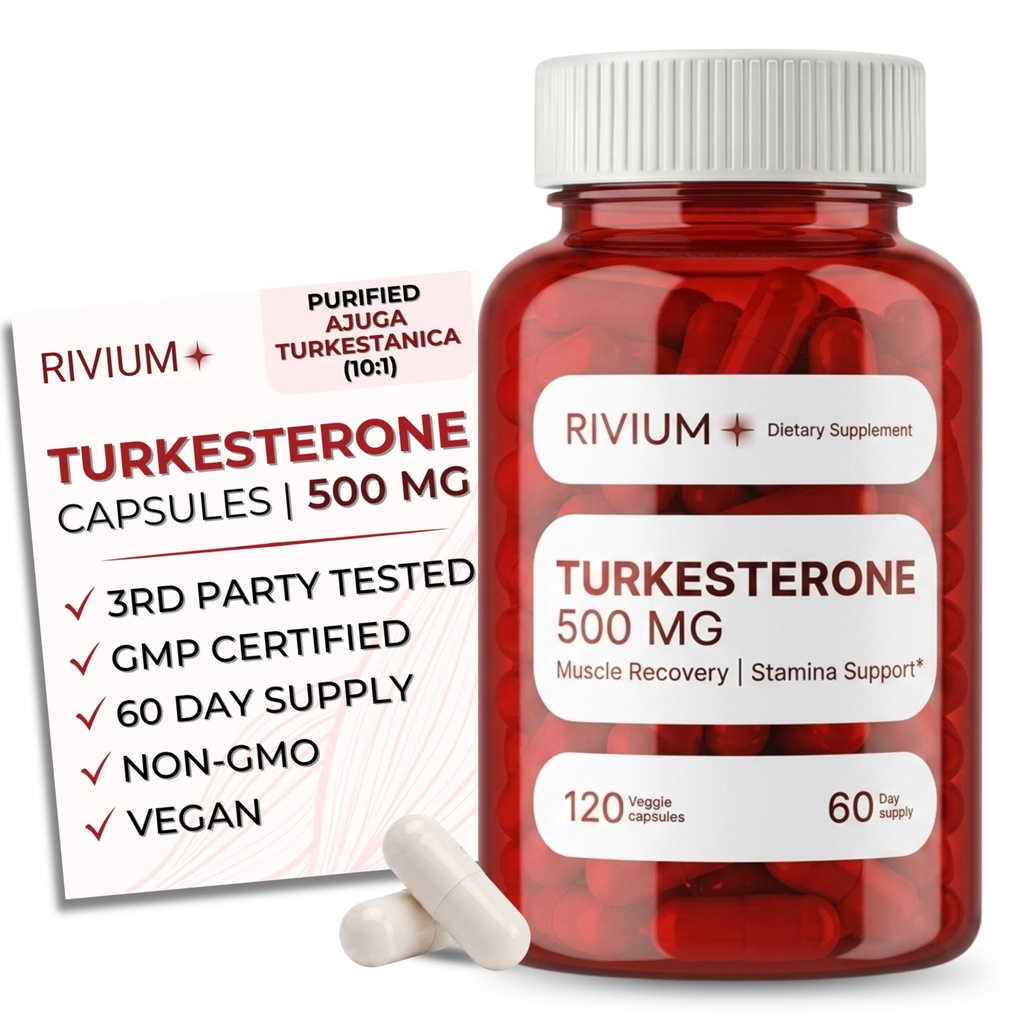 Turkesterone Supplement – Ajuga Turkestanica 10:1 Extract 500 mg – Supports Strength, Focus, Endurance & Recovery – 120 Vegan Capsules, Non-GMO