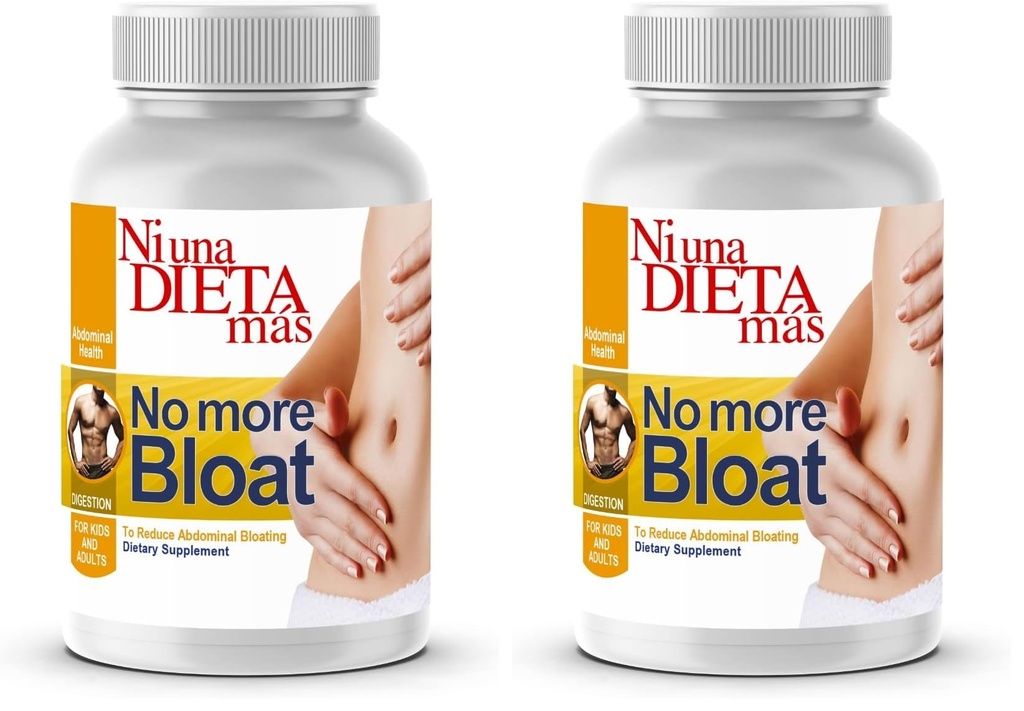 Ni una dieta más Reduce Abdominal Bloating, Gas and Reflux - Digestion Help for Multiple Foods (Milk, Cheese, Meats, Veggies) Immediate Effect (Fast Action) (Pack of 2)