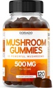Gummies de champignons 2500mg 10 en 1 Mélange (120 Gummies avec Lions Mane, Cordyceps, Reishi et plus de champignons fonctionnels) Focus & Cerveau Champignon Supplément - Vegan & Tiers Testé - USA Made