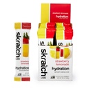 Skratch Labs Hydratation Packets Hydratation Drink Mix, Strawberry Lemonade (20ct) - Poudre d'électrolyte développée pour les athlètes et les performances sportives, sans gluten, végétalien, kosher
