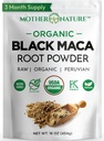 Bio, cru en poudre de racine de maca noire péruvienne - Premium USDA certifié, idéal pour les hommes et les femmes, Boost Workouts, améliorer la récupération musculaire, non-OGM, Vegan Superfood, 16 oz
