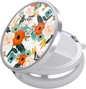 Boîte à pilules Nipichsha, petit étui à pilules pour la Purse & Pocket, Mignon organisateur de médecine de voyage, porte-conteneur de médicaments portables pour contenir des vitamines, médicaments, huile de poisson et suppléments, fleurs blanches