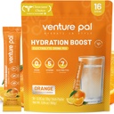Venture Pal Powder Packets sans électrolyte de sucre - Liquid Daily IV Drink Mix pour l'hydratation rapide et la récupération des parties