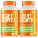 Pack de 2 Maximiseurs de croissance en hauteur - Fabriqué aux États-Unis - Augmentation de la hauteur naturelle Booster et vitamines pour adolescents - Pills to Grow Taller à tout âge - Supplément de croissance osseuse pour adultes et enfants