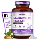 1350mg Magnesium Malate – Magnesium Supplements with High Absorption, 200mg Elemental mag for Men & Women Support Muscle, Joint & Heart Health, Non-Buffered, Vegan, Non-GMO, Gluten-Free 120 Capsules