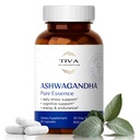 TIVA Ashwagandha Capsules 650mg avec extrait de poivre noir – support naturel pour le stress, le métabolisme, la fonction immunitaire et l'humeur – végétalien, non-OGM, testé en laboratoire – 60 capsules à base de plantes