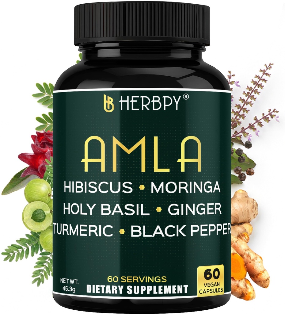 Herbpy 7in1 Amla Superfruit Extract Supplement - 60 Vegan Capsules