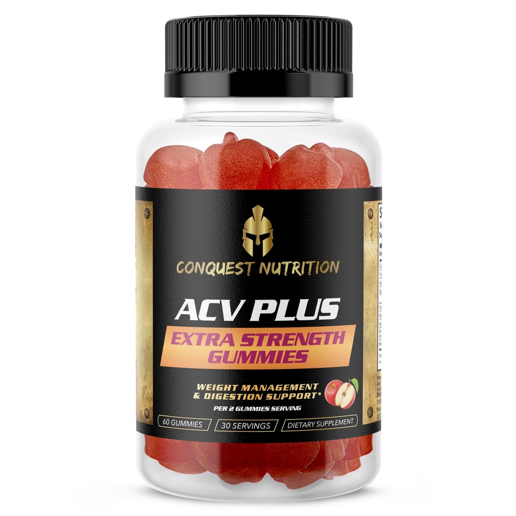 ACV Plus 1000mg Apple Cider Vinegar Gummies with Pomegranate and Beetroot. Detox, Support Gut Health – Vegan-Friendly, Non-GMO. Folate and Vitamin B12-60 Count.