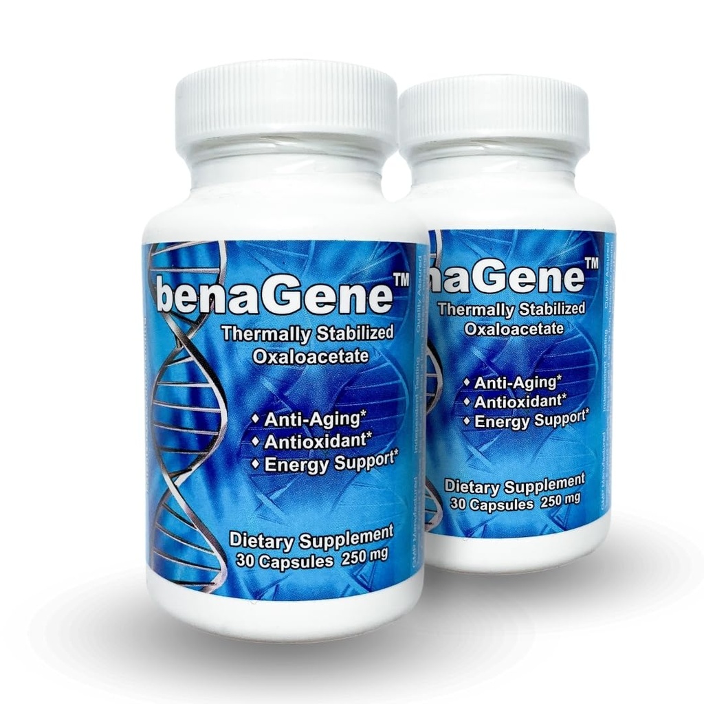 Benagene Oxaloacetate Supplement - Supports Cellular Energy, Healthy Metabolism, & Body Regulation - Thermally Stabilized with Vitamin C - Non-GMO & Vegan - Once Daily (60 Servings)
