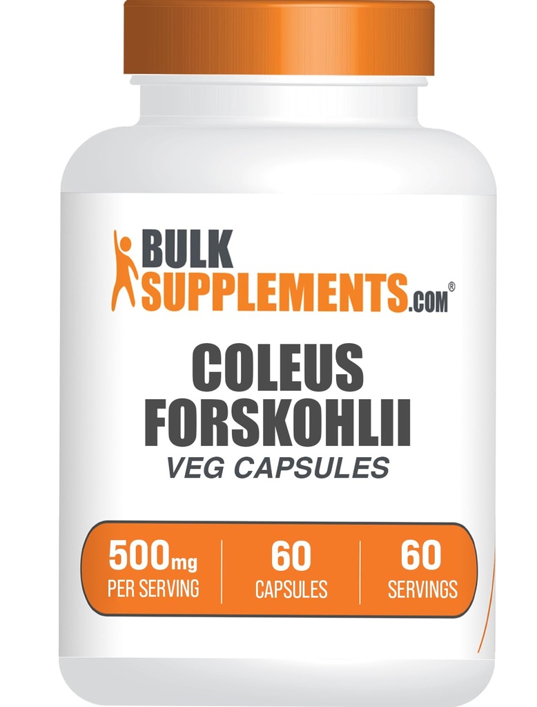 BulkSupplements.com Coleus Forskohlii Extrait Capsules - Supplément Forskolin, Capsules Forskolin - Supplément à base de plantes, Sans gluten, 1 Capsule par portion, 60 Capsules (paquet de 1)