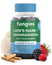 Fungies Lion's Mane KSM-66 Ashwagandha Gummies, Berry Flavor - Mushroom Supplement Adaptogen Gummy Supports Brain Health, Cognitive Function, Focus, Memory & Mood - Mind-Body Wellness, 45 Servings