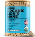Wellnest.Store Lions Mane Mushroom Organic Supplement (Hericium Extract) 200 Veggie Caps - Immune Support Supplement; Improve Cognitive Function + Promote Vitality, Protect Nerve Cells