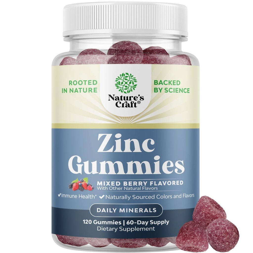 Gommies Zinc Extra Strength pour Adultes - Suppléments Zinc Chewable pour femmes et hommes pour le soutien énergétique et immunitaire - Vitamines et suppléments minéraux - 120 Chews