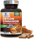 Supplément de cannelle biologique Ceylan 1800mg - Pilules de cannelle biologique certifiées Ceylan - Soutien énergétique et cardiaque pour les femmes et les hommes, mis en bouteille aux États-Unis, antioxydant, sans gluten, sans OGM - 180 capsules
