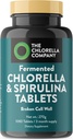 Comprimés fermentés Chlorella & Spiruline, Chlorophylle, Green Superfood, Supplément d'algues, Détox de métaux lourds, Support immunitaire, Mur de cellules brisées, 1350 Comprimés, Non-OGM, Vegan