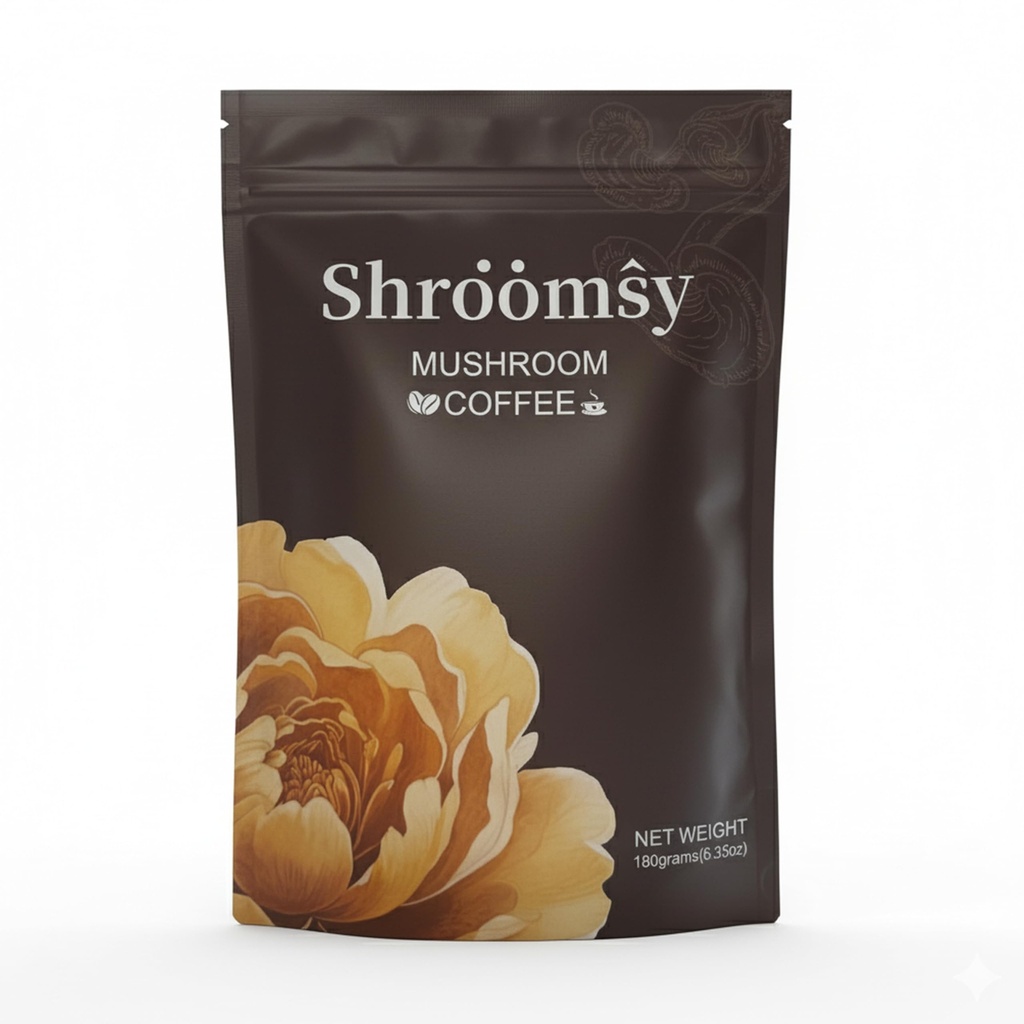 SHROOMSY Mushroom Coffee – 6 Adaptogenic Mushroom Superblend (Cordyceps, Reishi, Shiitake, Lion’s Mane, More) – With MCT Oil & Coconut Milk