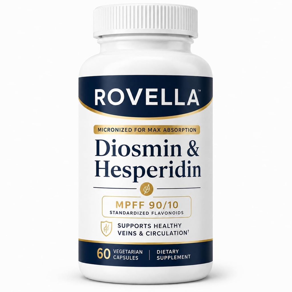 Rovella Diosmin & Hesperidin Supplement, Supports Healthy Veins & Circulation, 60 Count