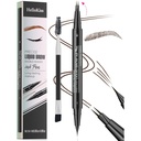 9708 Stylo à sourcils à deux bouts, 2 en 1, avec brosse à sourcils. Imperméable et preuve de la sueur, sourcil liquide précis, 5 nuances, longue durée (3# Brun foncé)