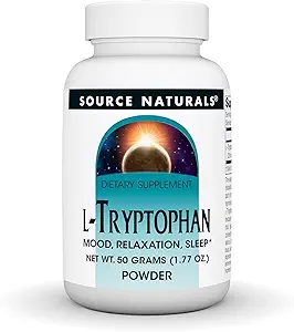 Source Naturals L-Tryptophane, pour l'humeur, la relaxation et le sommeil* - 100 grammes de poudre
