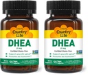 Country Life DHEA 25mg, 90 Vegan Capsules, Certified Gluten Free, Certified Vegan, Non-GMO Verified, (Pack of 2)