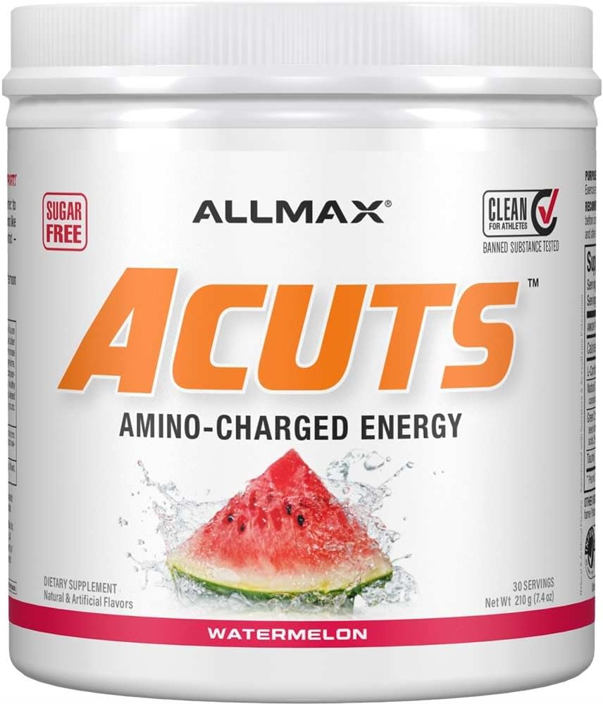 ALLMAX Nutrition AMINOCUTS (ACUTS), boisson énergétique avec Taurine, L-Carnitine, extrait de café vert, pastèque, 30 portions