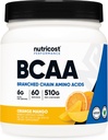 Nutricost BCAA poudre (Orange Mango, 60 portions) - 2:1:1 Rapport optimal, sans gluten, non OGM, végétarien