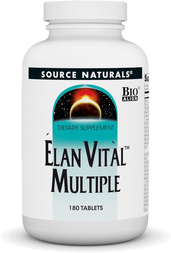 Source Naturelle Elan Vital Multiple - Supporte Cerveau, Coeur, Foie, Immune, Energy Boost - 180 Comprimés