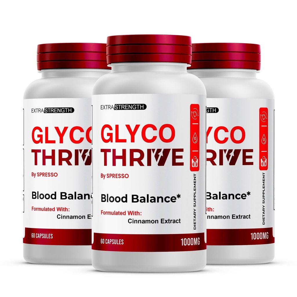 (3 Pack) Glyco Thrive Capsules - Advanced GlycoThrive Blood Support Supplement for Healthy Circulation, Official Glycogen Support Pills with Premium Ingredients for Overall Wellness (180 Capsules)