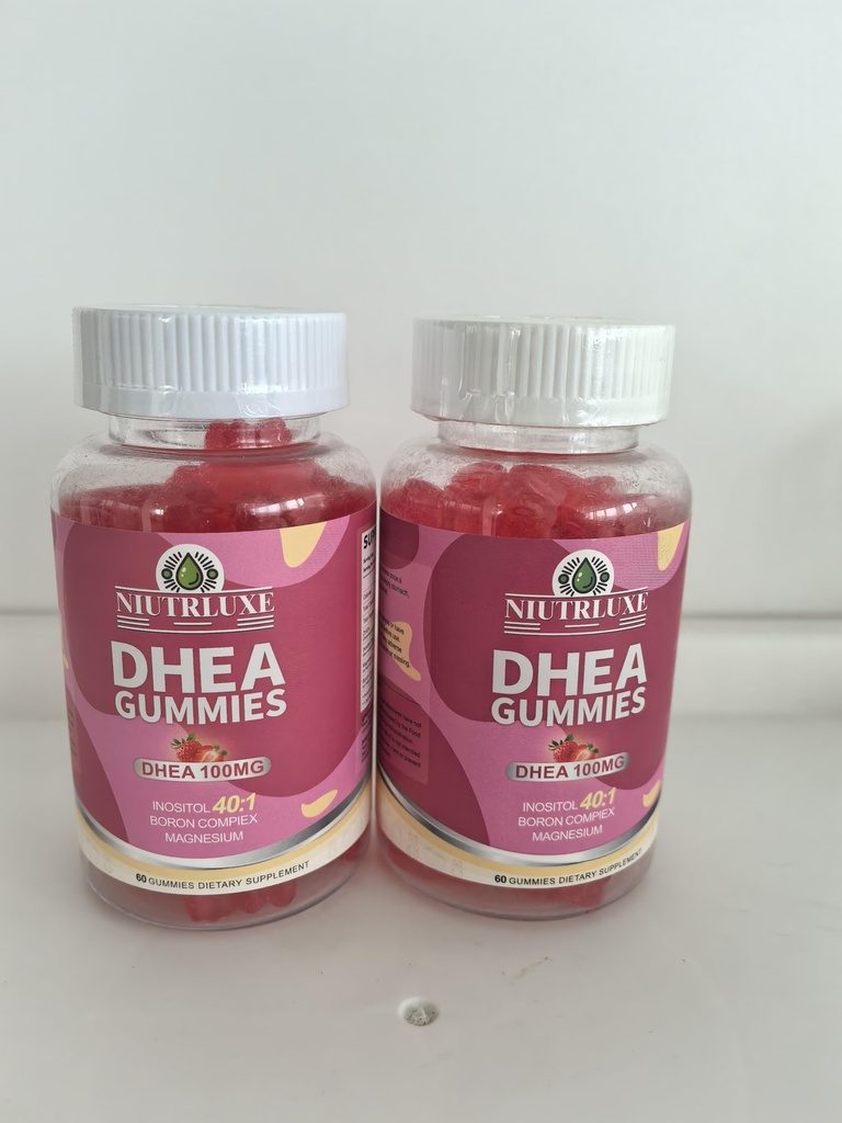 DHEA Gummies, DHEA Supplements for Women, DHEA 100mg 50mg Chewable with Boron, Inositol and Magnesium, Pro-Aging, Ovarian Support, Sleep Support, Vegan, 120 Counts