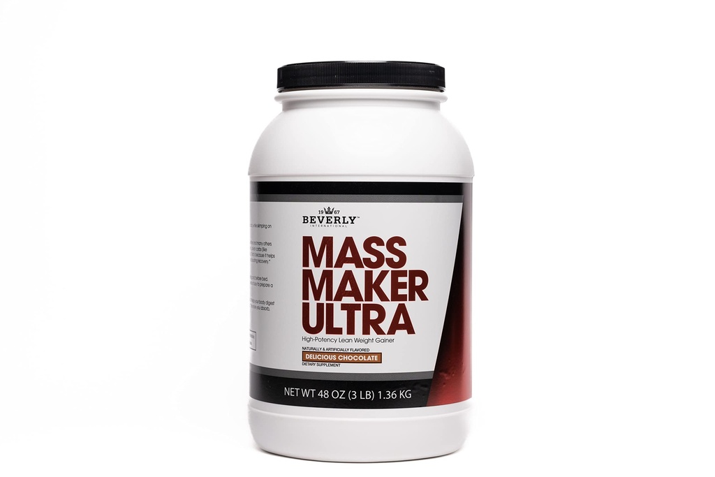 Beverly International Mass Maker Ultra Chocolat, 14 portions, 3 lb. Construire la masse maigre comme un pro. Isolé de protéines de lait, Isolé de protéines de lactosérum + oeuf. Huile MCT. Carbes propres, Grand goût