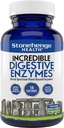 Stonehenge Santé Incredible Enzymes digestifs - 18 Enzymes à base végétale - Lipase, Lactase, Protease, Amylase, Bromelain pour gaz, Bloating, Fatigue (1)