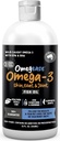 Huile de poisson Omegease pour chiens et chats - Plus fine pour les animaux de compagnie Omega 3 pour chats et chiens - Supplément pour la peau et le manteau, démangeaisons, moulures, articulations et santé immunitaire - 100% huile de poisson Omega pur avec EPA et DHA (32 oz)