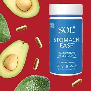Supplément pour l'estomac avec curcuma - Neutralise l'acide stomach, aide à la digestion, eases Heartburn - Relief optimal pour l'estomac digestif, 30 capsules faciles à avaler, SOL Nutrition