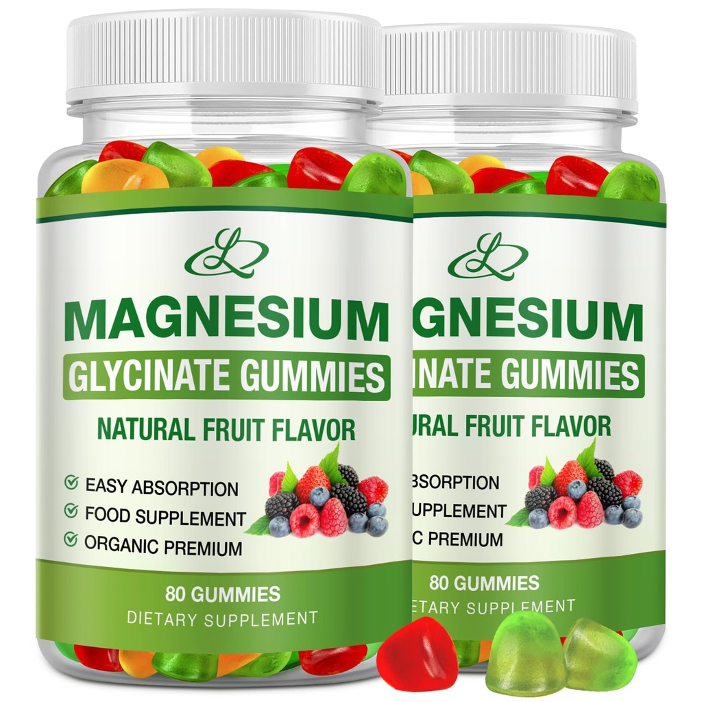 Glycinat de magnésium pour les adultes et les enfants 600mg, supplément de magnésium de haute absorption pour le sommeil, L-Thréonate de magnésium, 160 Nombre