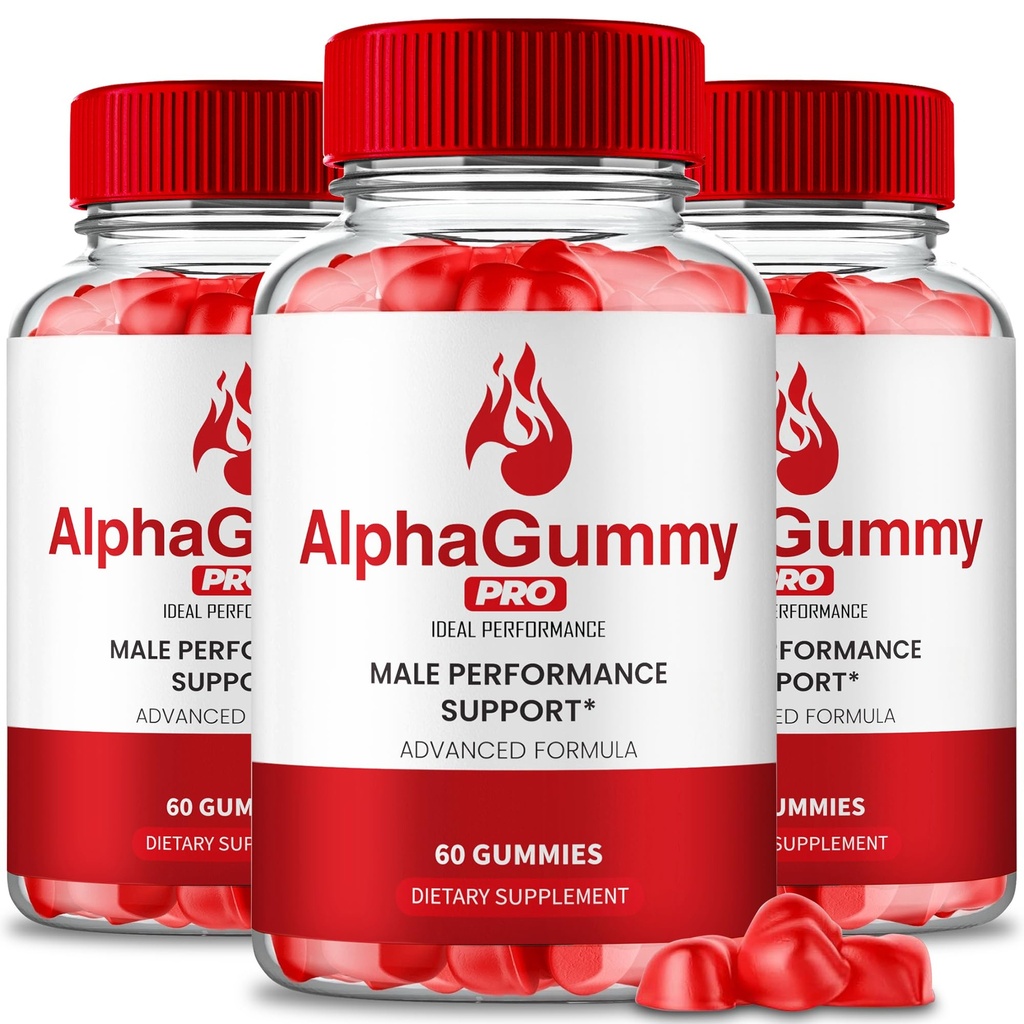 AlphaGummy Pro, Official AlphaGummy for Men - Maximum Strength Performance, All Natural Support Overall Health and Wellness, AlphaGummyPro Advanced Formula Gummies, Alpha Gummy Reviews (3 Pack)