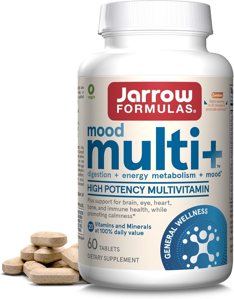 Formules de Jarrow Multi+ Mood Multivitamines pour la résistance occasionnelle au stress, 60 comprimés, 30 jours d'approvisionnement
